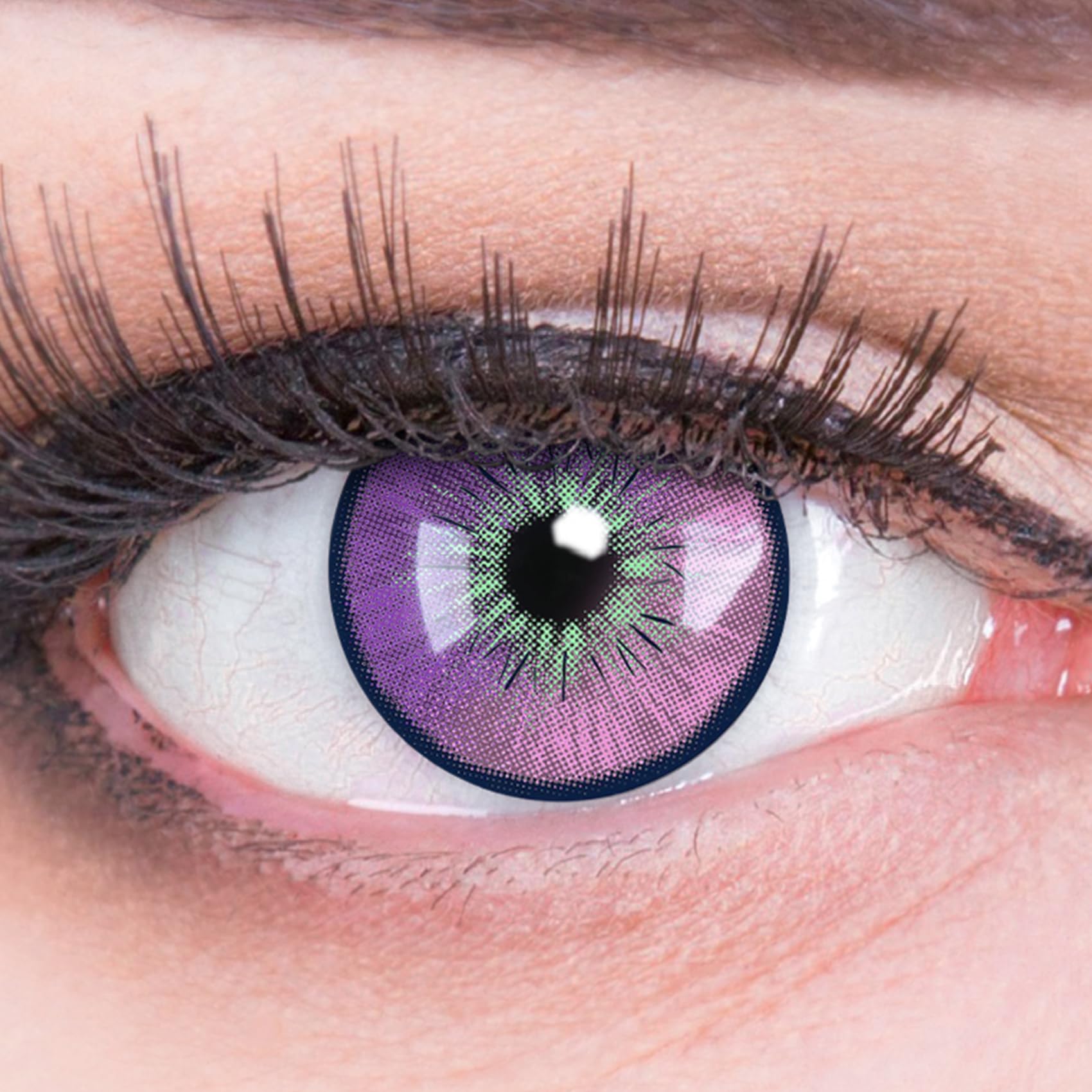 MeralenS Lentillas de color Verde púrpura Cosmos 1 par. Cómodas y